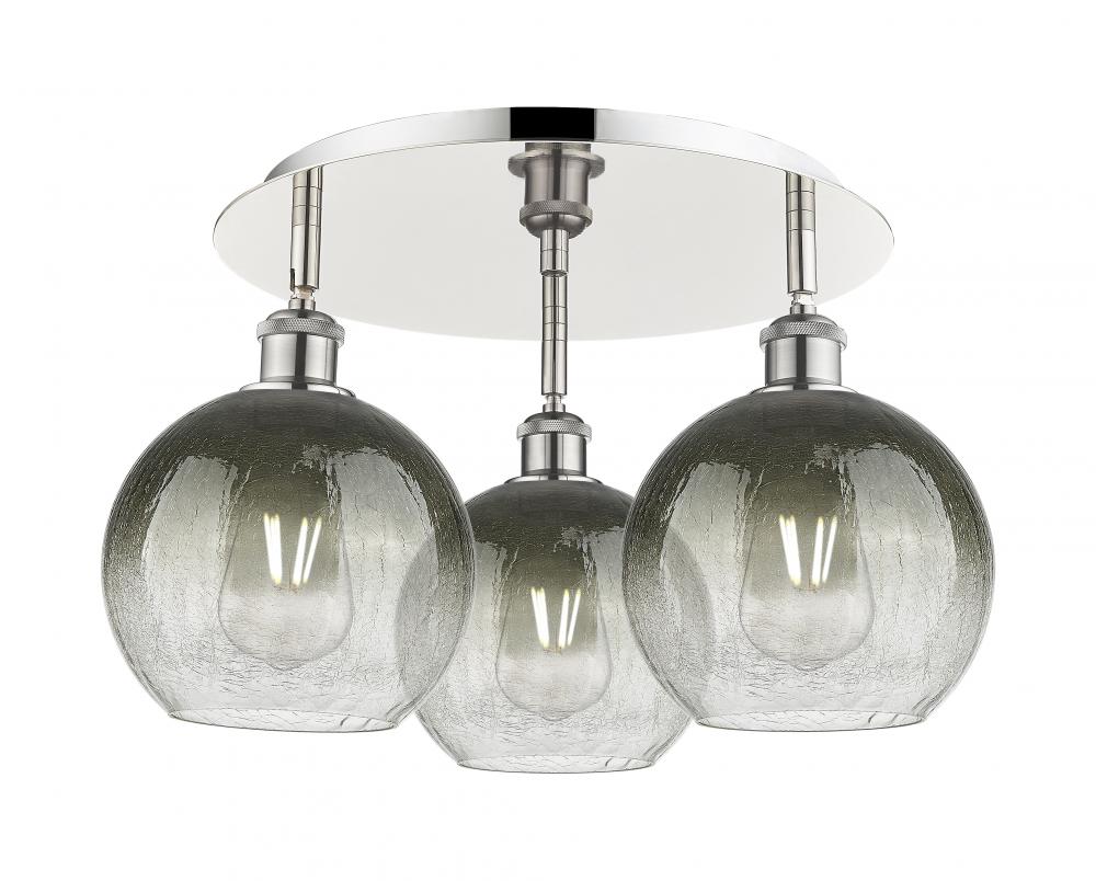 Brookhaven Globe - 3 Light - 20 inch - Polished Nickel - Semi-Flush Mount