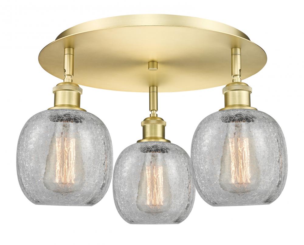 Belfast - 3 Light - 18 inch - Satin Gold - Flush Mount