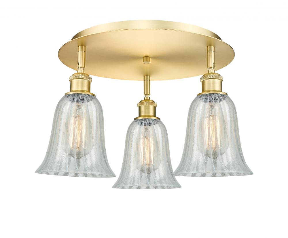 Hanover - 3 Light - 18 inch - Satin Gold - Flush Mount