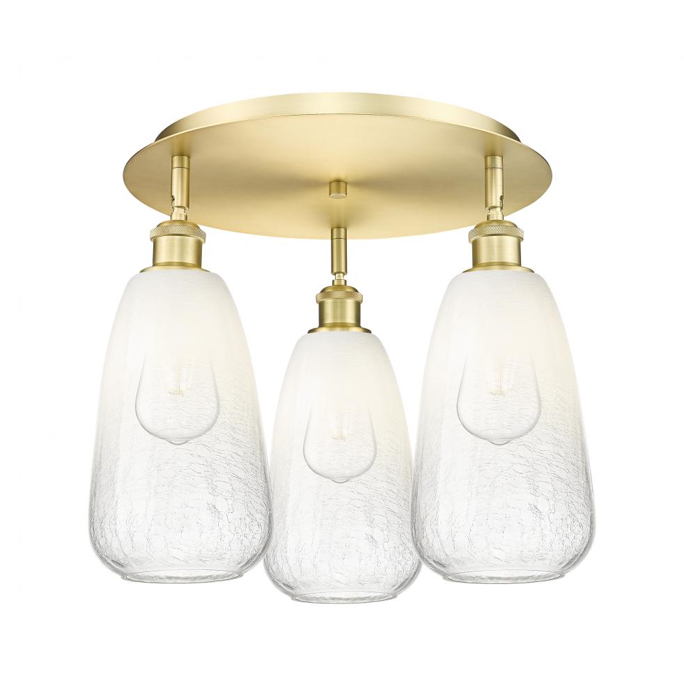 Brookhaven Almond - 3 Light - 18 inch - Satin Gold - Semi-Flush Mount