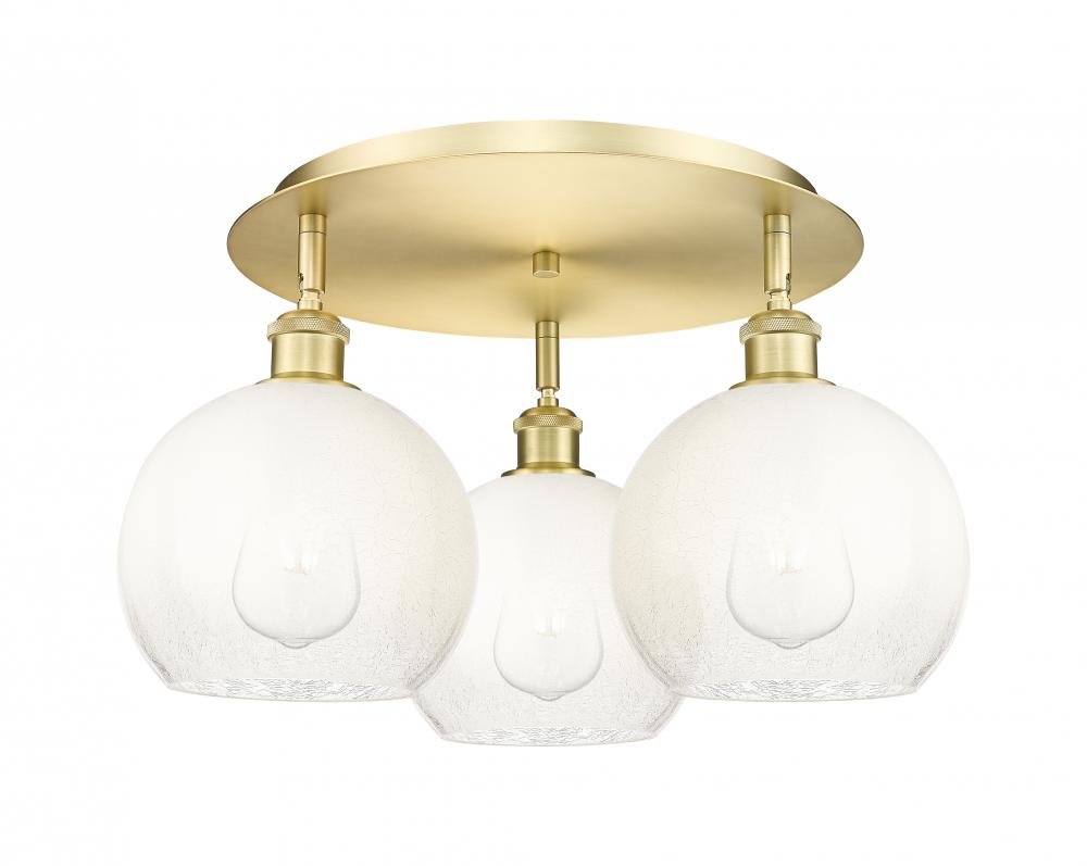 Brookhaven Globe - 3 Light - 20 inch - Satin Gold - Semi-Flush Mount