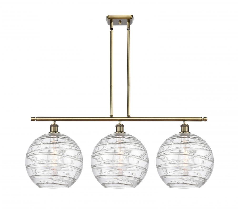 Athens Deco Swirl - 3 Light - 39 inch - Antique Brass - Cord hung - Island Light