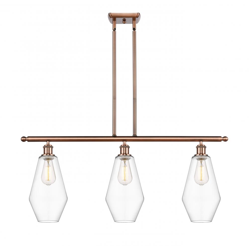 Cindyrella - 3 Light - 36 inch - Antique Copper - Cord hung - Island Light