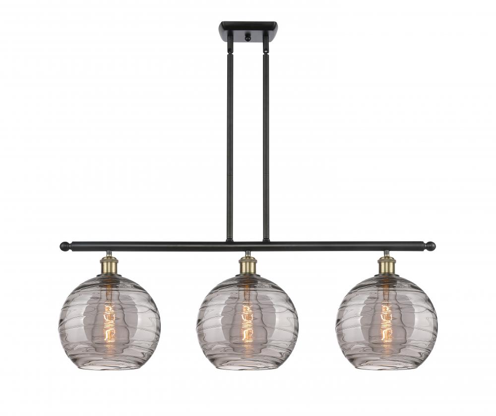 Athens Deco Swirl - 3 Light - 37 inch - Black Antique Brass - Cord hung - Island Light