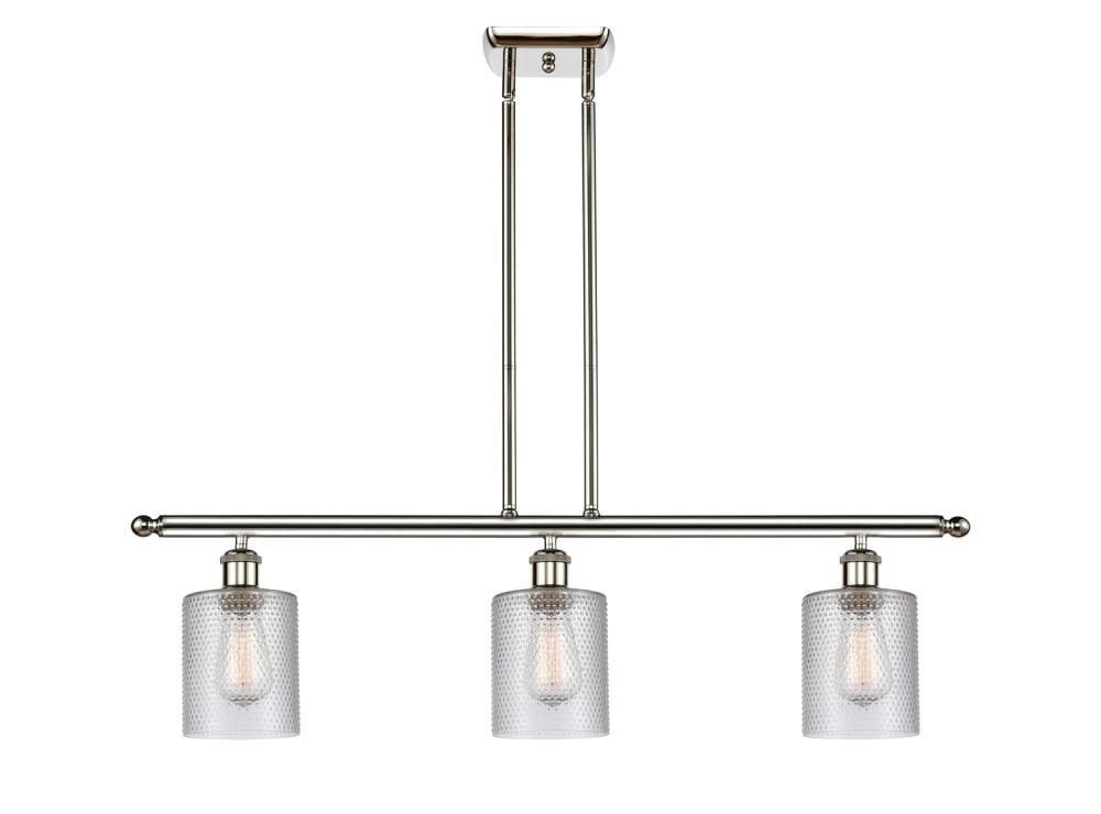 Cobbleskill - 3 Light - 36 inch - Polished Nickel - Cord hung - Island Light