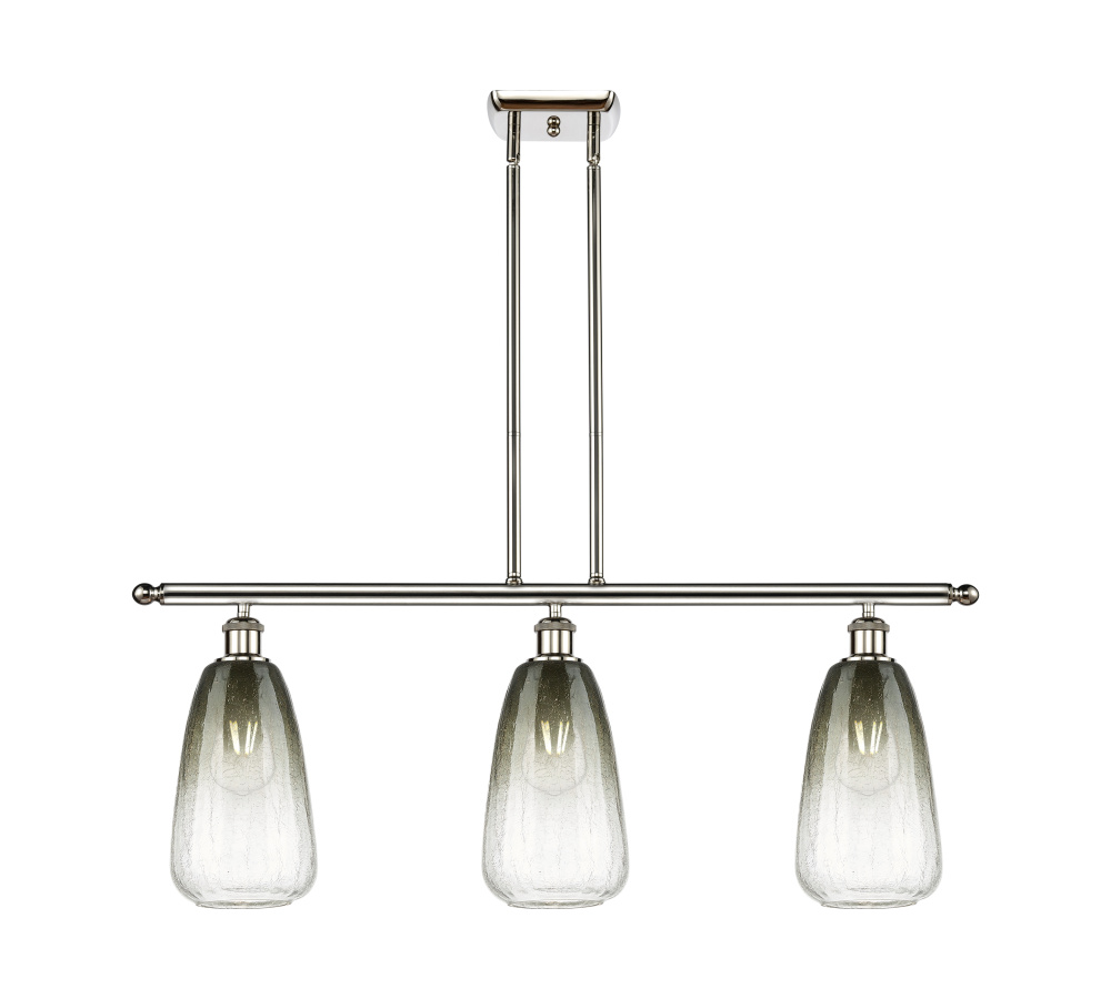 Brookhaven Almond - 3 Light - 36 inch - Polished Nickel - Stem Hung - Island Light