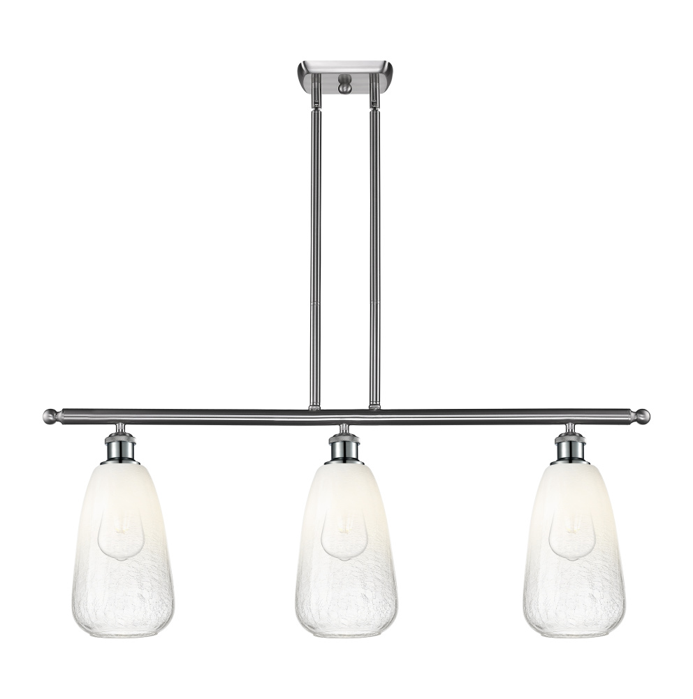 Brookhaven Almond - 3 Light - 36 inch - Brushed Satin Nickel - Stem Hung - Island Light