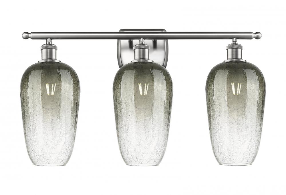 Brookhaven Flute - 3 Light - 27 inch - Brushed Satin Nickel - Bath Vanity Light