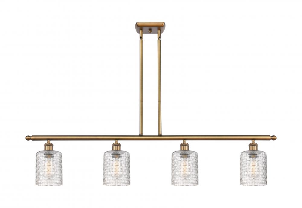 Cobbleskill - 4 Light - 48 inch - Brushed Brass - Cord hung - Island Light