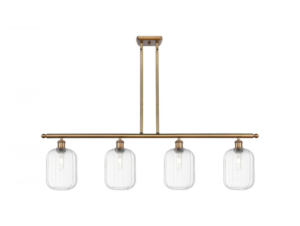 Preston Cylinder - 4 Light - 48 inch - Brushed Brass - Stem Hung - Island Light