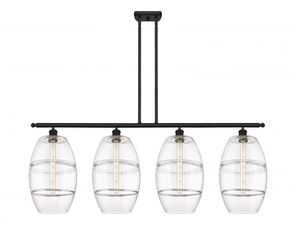 Vaz - 4 Light - 48 inch - Matte Black - Cord hung - Island Light