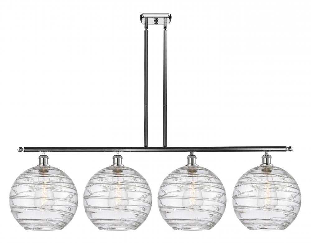 Athens Deco Swirl - 4 Light - 50 inch - Polished Chrome - Cord hung - Island Light