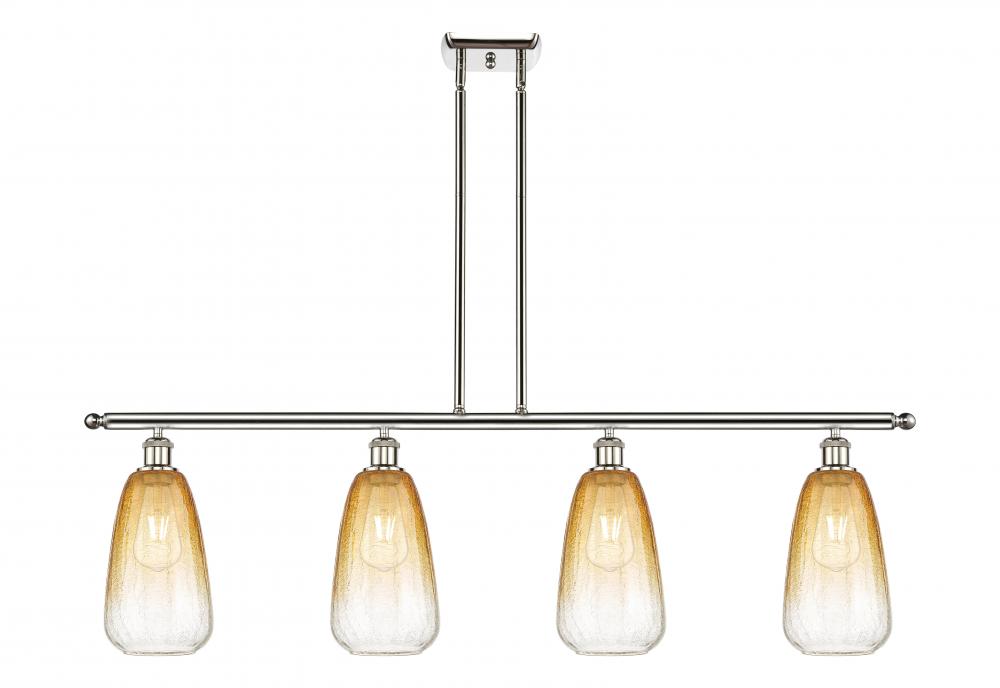 Brookhaven Almond - 4 Light - 48 inch - Polished Nickel - Stem Hung - Island Light