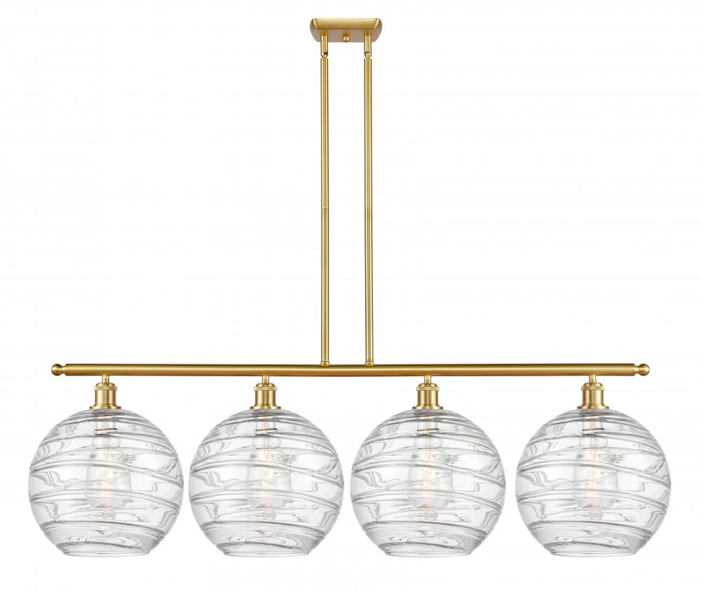 Athens Deco Swirl - 4 Light - 50 inch - Satin Gold - Cord hung - Island Light