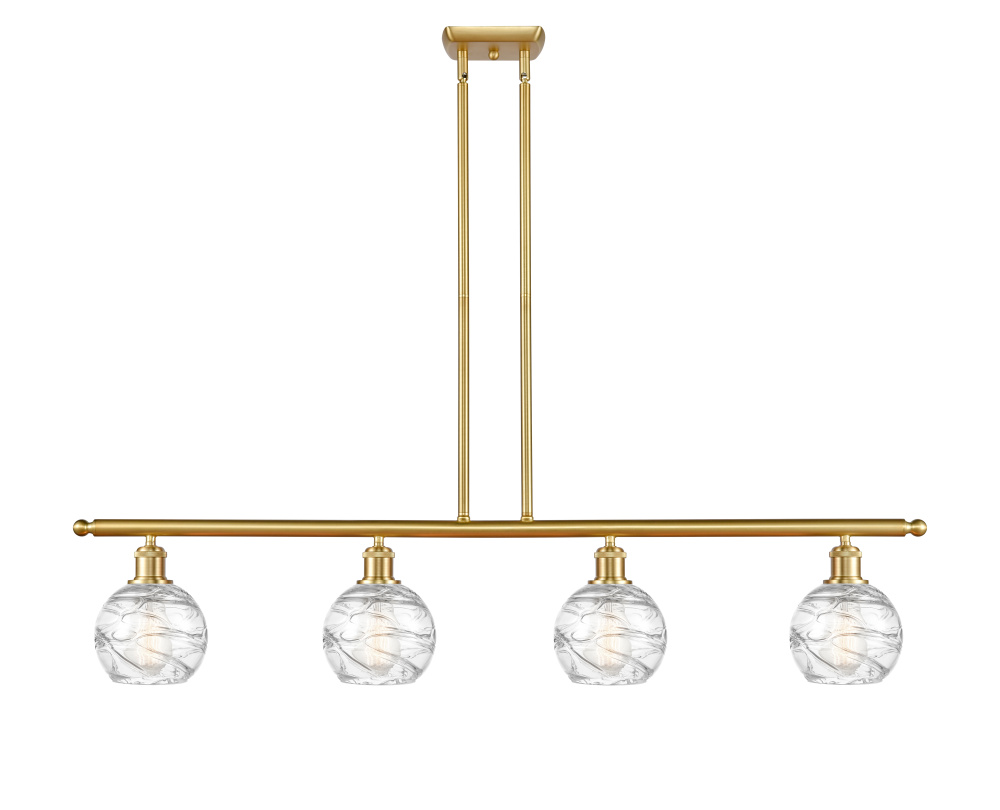 Athens Deco Swirl - 4 Light - 48 inch - Satin Gold - Stem Hung - Island Light
