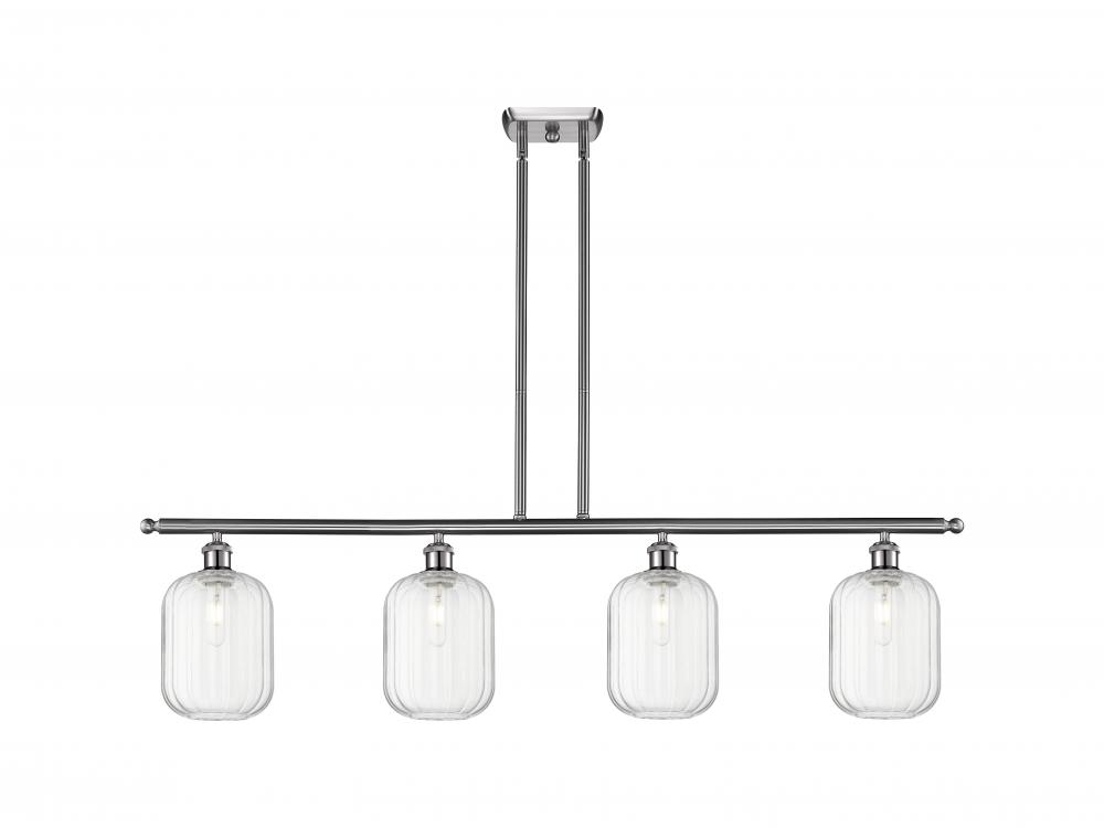 Preston Cylinder - 4 Light - 48 inch - Brushed Satin Nickel - Stem Hung - Island Light