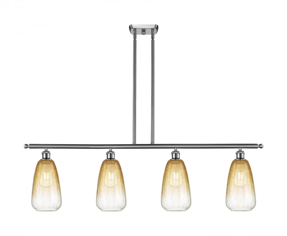 Brookhaven Almond - 4 Light - 48 inch - Brushed Satin Nickel - Stem Hung - Island Light