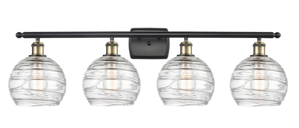 Athens Deco Swirl - 4 Light - 38 inch - Black Antique Brass - Bath Vanity Light