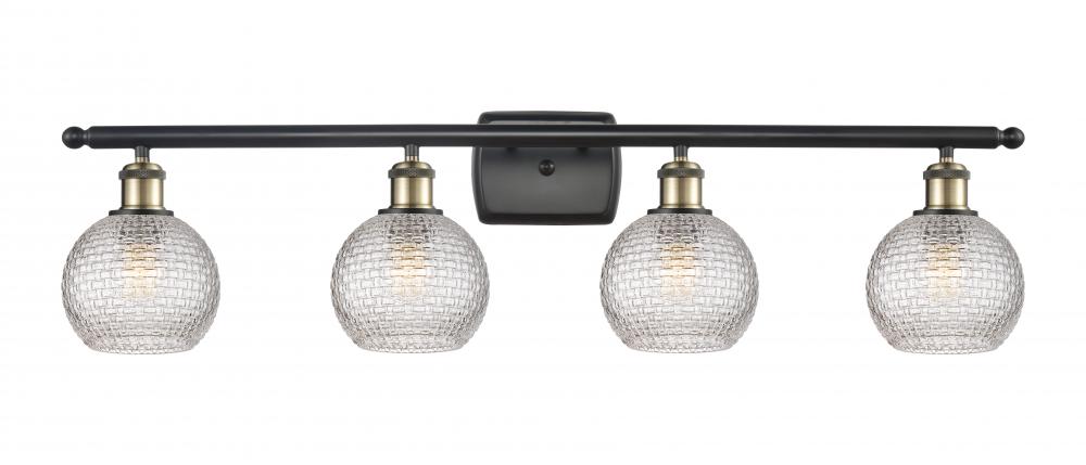 Athens - 4 Light - 36 inch - Black Antique Brass - Bath Vanity Light