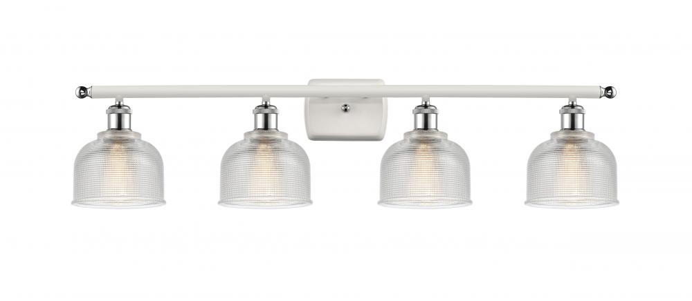 Dayton - 4 Light - 36 inch - White Polished Chrome - Bath Vanity Light