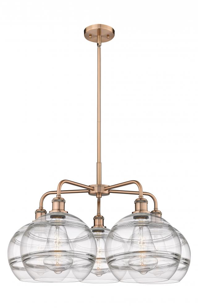 Rochester - 5 Light - 28 inch - Antique Copper - Chandelier