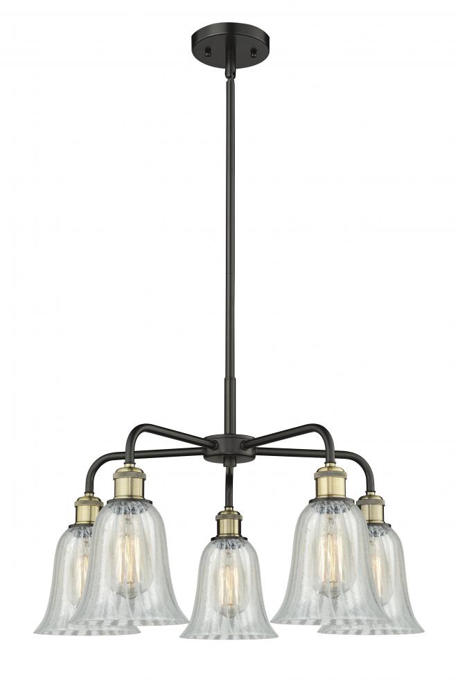 Hanover - 5 Light - 24 inch - Black Antique Brass - Chandelier