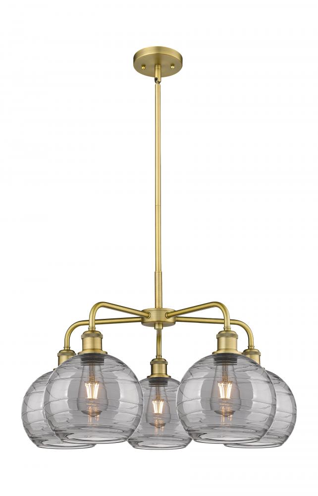 Athens Deco Swirl - 5 Light - 26 inch - Brushed Brass - Chandelier