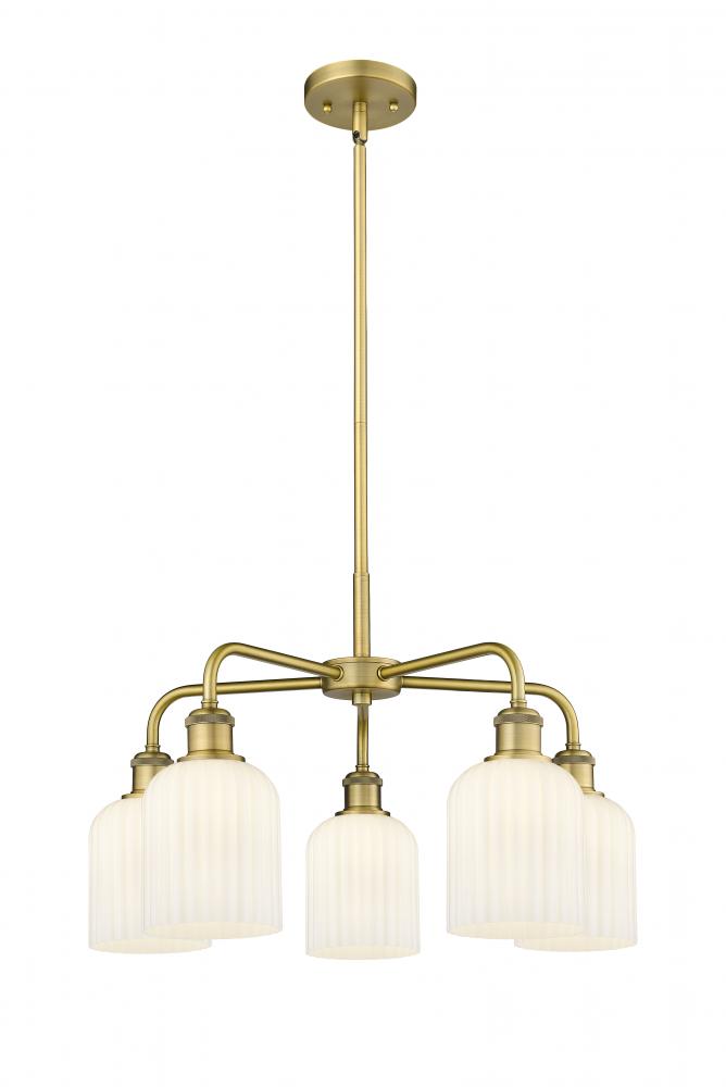 Bridal Veil - 5 Light - 23 inch - Brushed Brass - Chandelier