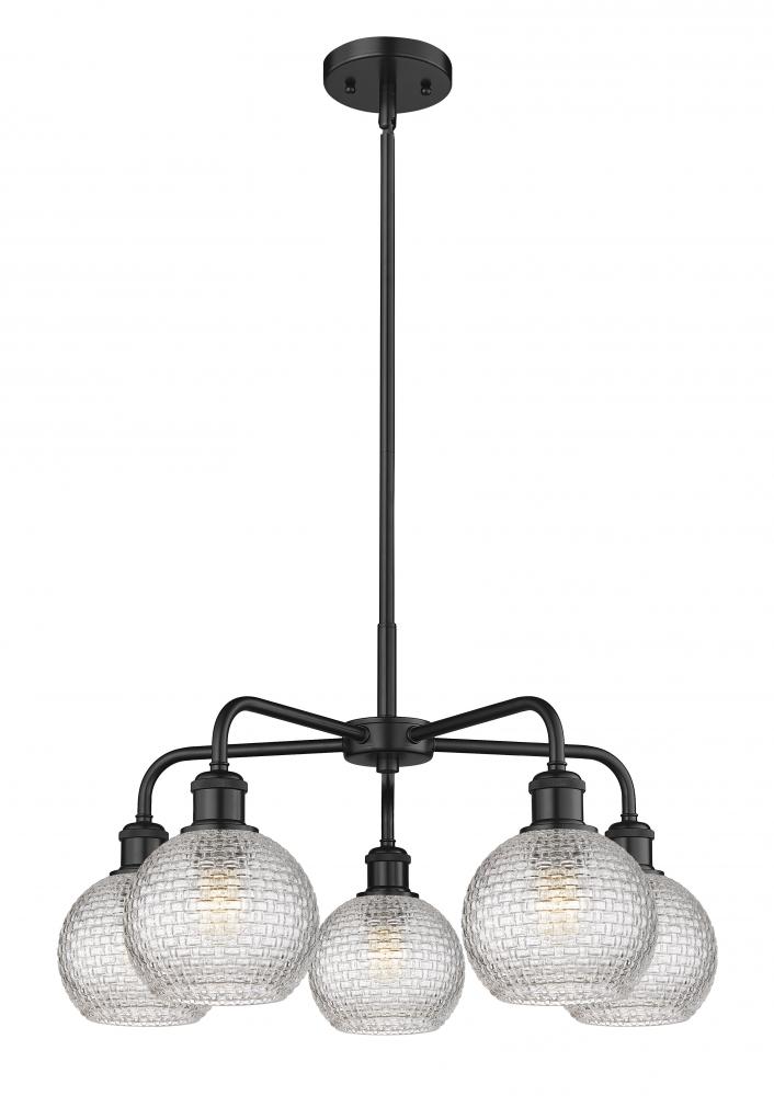 Athens - 5 Light - 24 inch - Matte Black - Chandelier