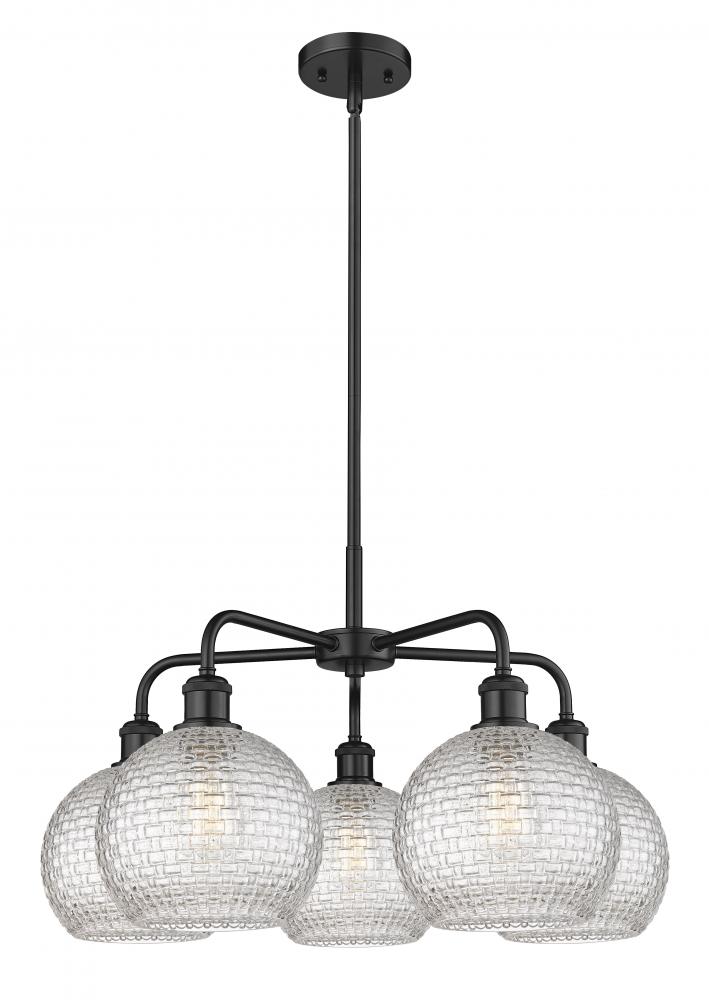 Athens - 5 Light - 26 inch - Matte Black - Chandelier