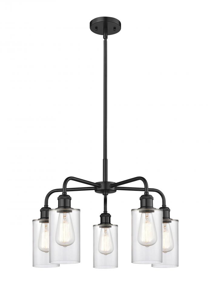 Clymer - 5 Light - 22 inch - Matte Black - Chandelier