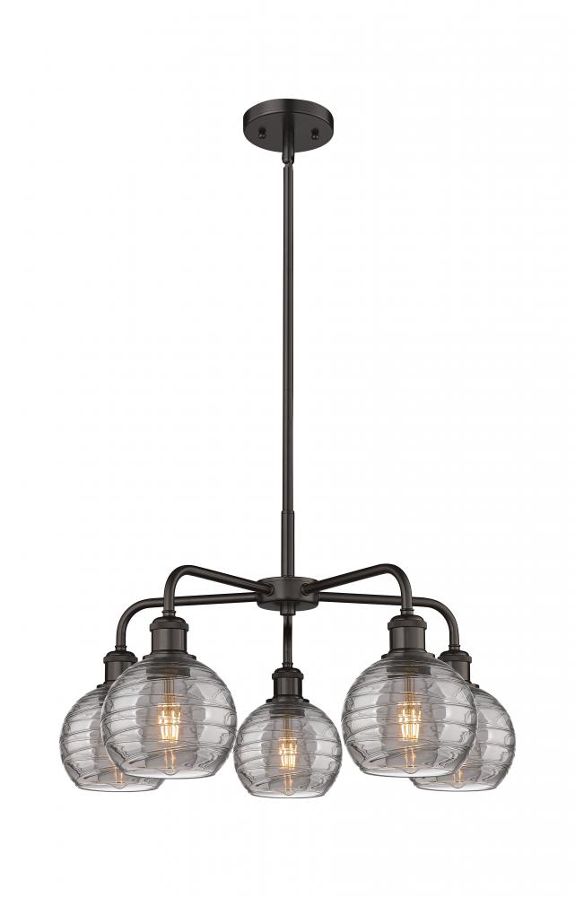 Athens Deco Swirl - 5 Light - 24 inch - Oil Rubbed Bronze - Chandelier