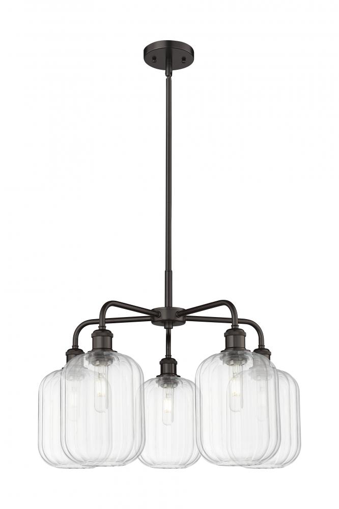 Preston Cylinder - 5 Light - 25 inch - Oil Rubbed Bronze - Stem hung - Chandelier