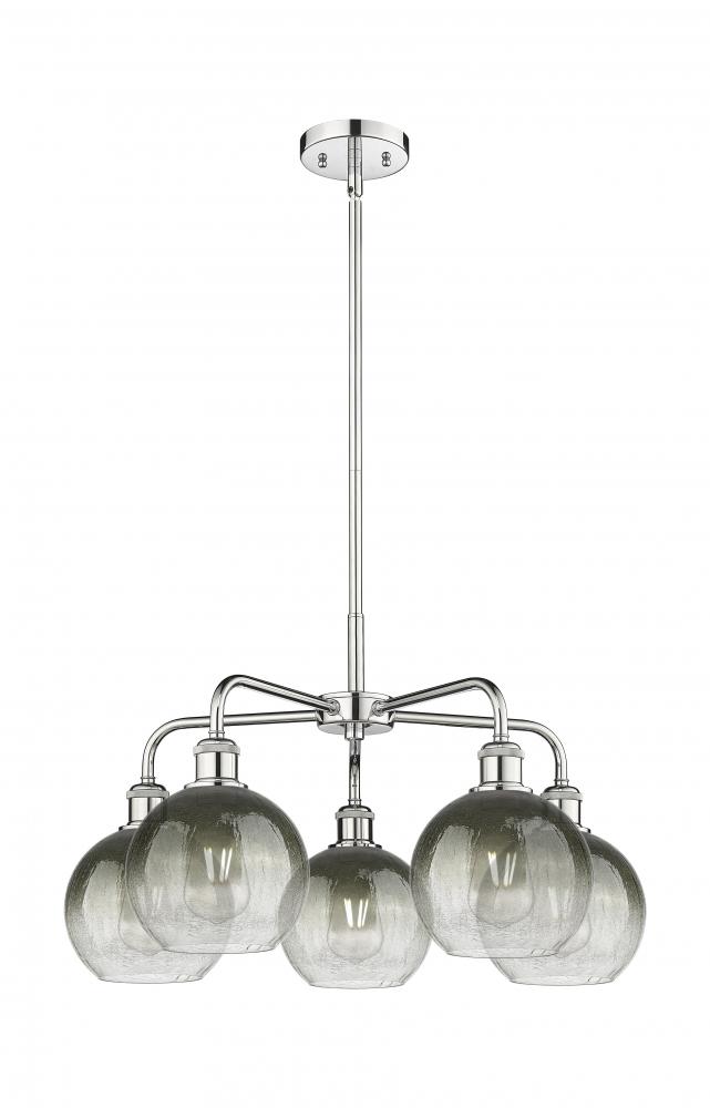 Brookhaven Globe - 5 Light - 26 inch - Polished Chrome - Stem hung - Chandelier