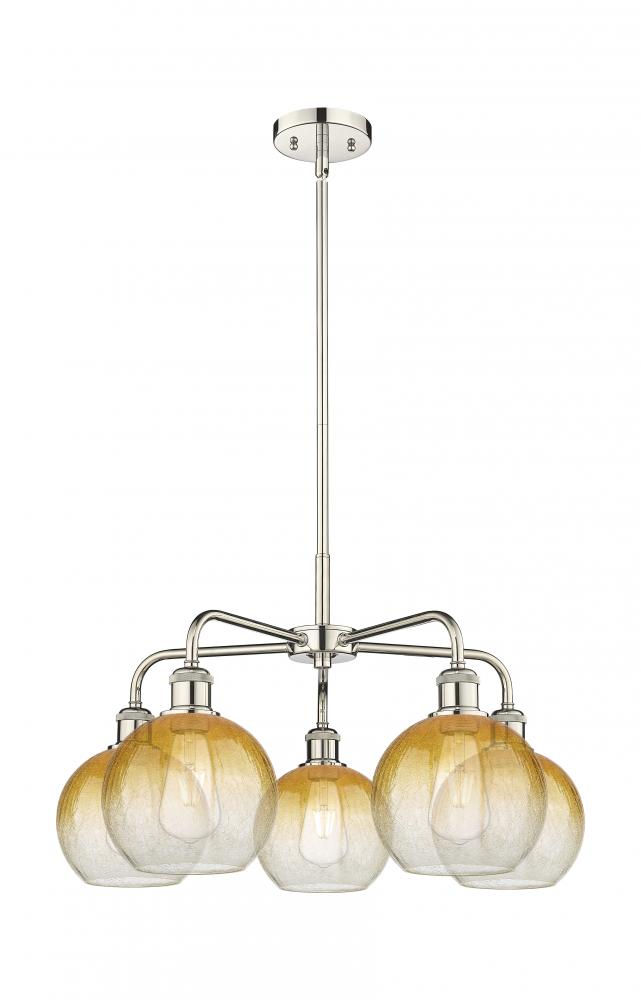Brookhaven Globe - 5 Light - 26 inch - Polished Nickel - Stem hung - Chandelier