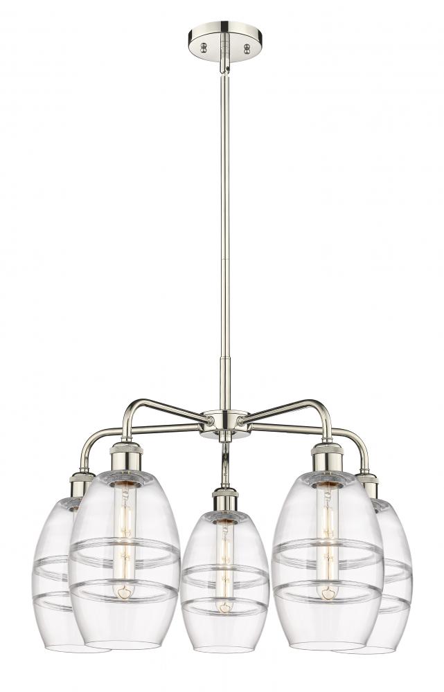 Vaz - 5 Light - 24 inch - Polished Nickel - Chandelier