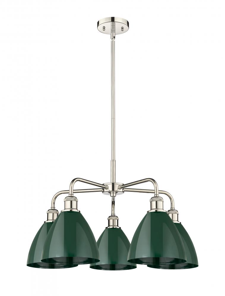 Plymouth - 5 Light - 26 inch - Polished Nickel - Chandelier