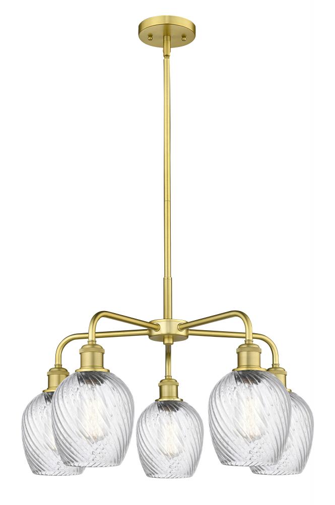 Salina - 5 Light - 24 inch - Satin Gold - Chandelier