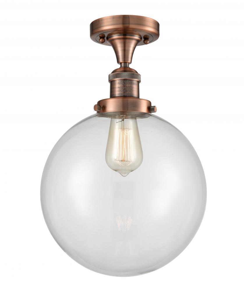 Beacon - 1 Light - 10 inch - Antique Copper - Semi-Flush Mount