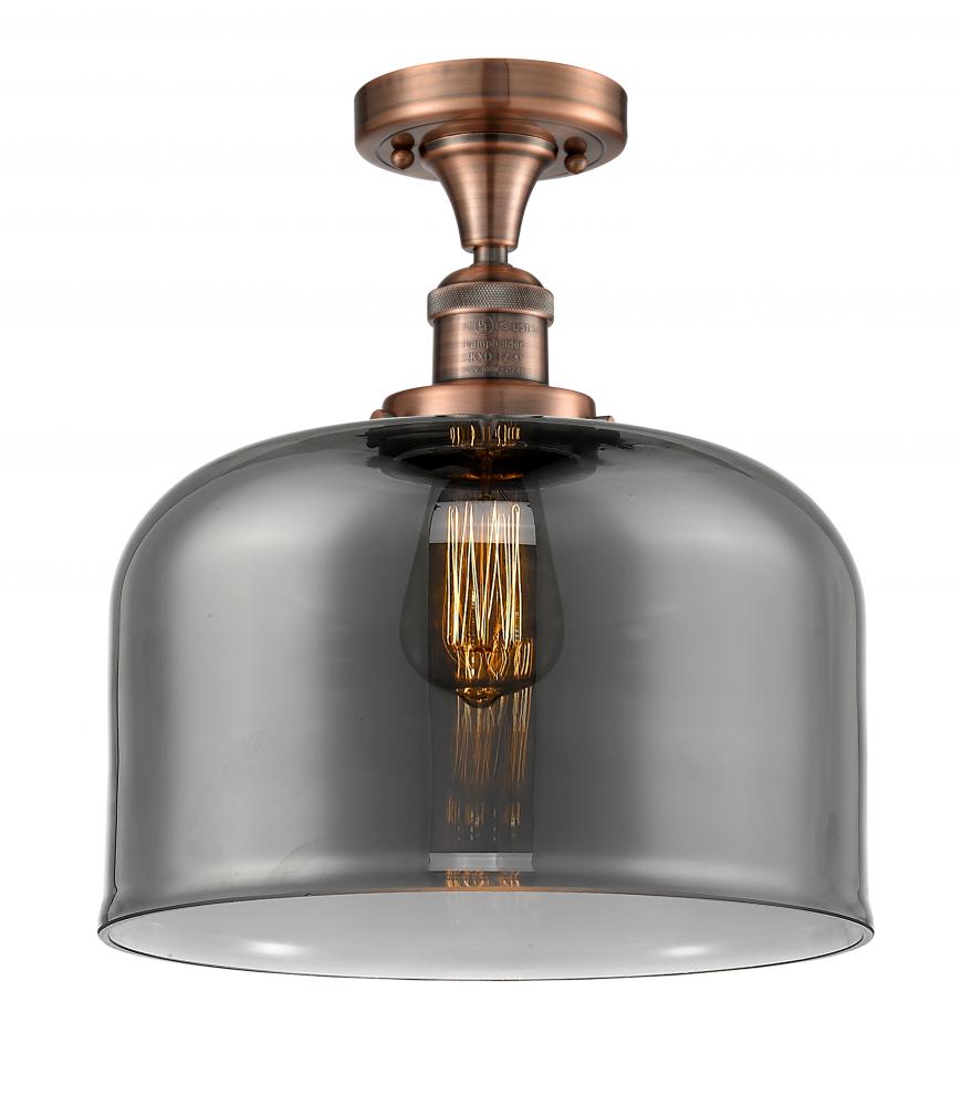 Bell - 1 Light - 12 inch - Antique Copper - Semi-Flush Mount