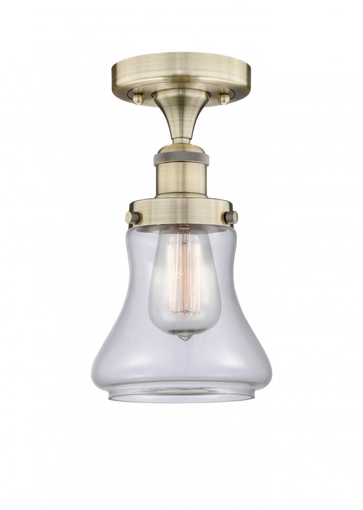 Bellmont - 1 Light - 6 inch - Antique Brass - Semi-Flush Mount