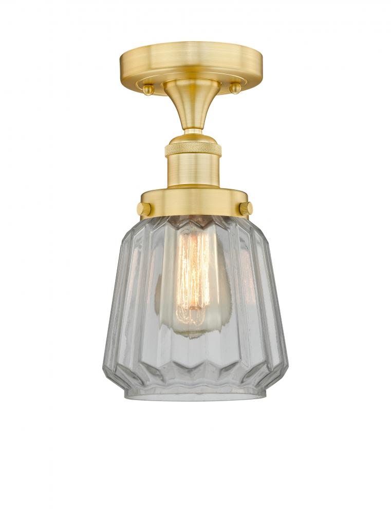 Chatham - 1 Light - 7 inch - Satin Gold - Semi-Flush Mount