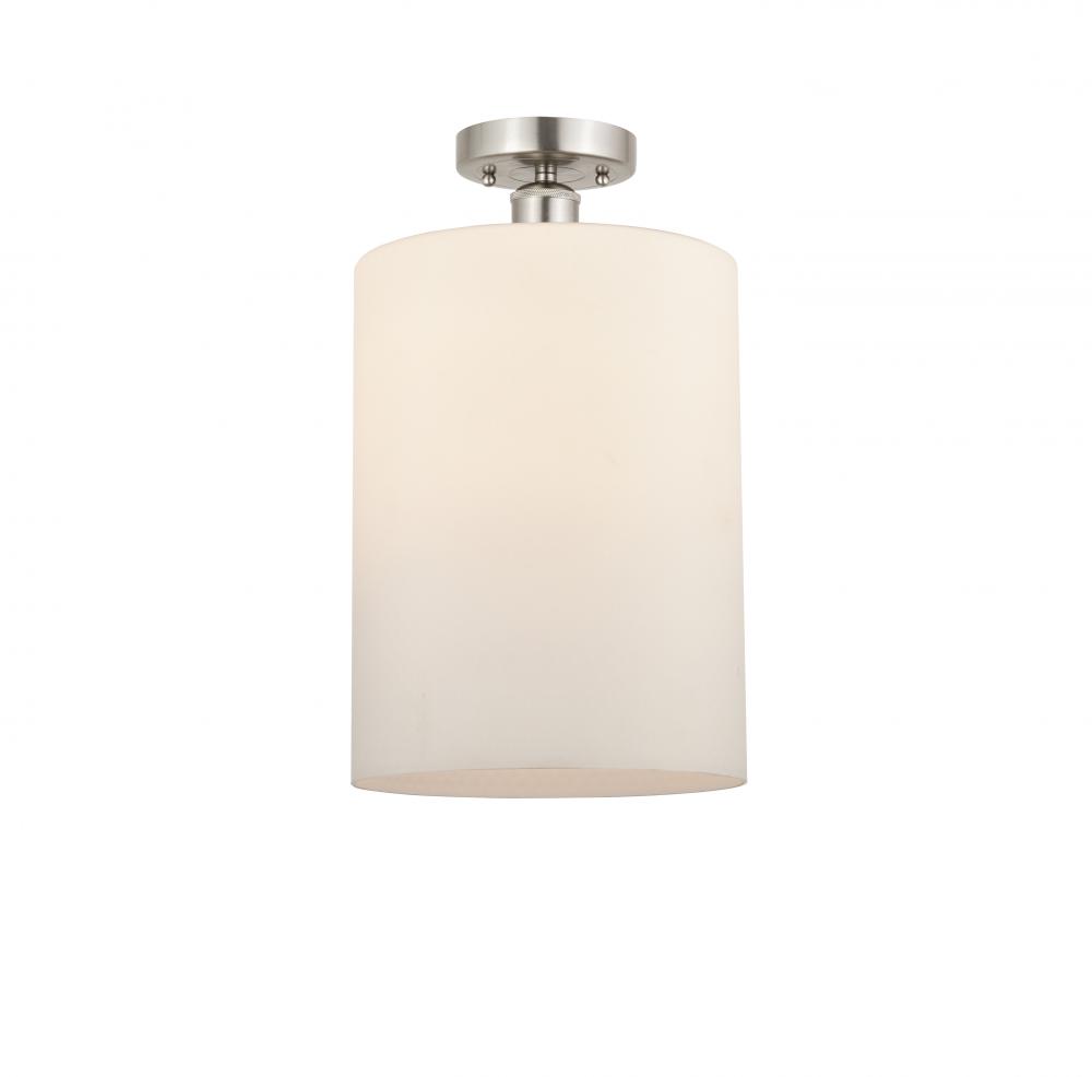 Cobbleskill - 1 Light - 9 inch - Brushed Satin Nickel - Semi-Flush Mount