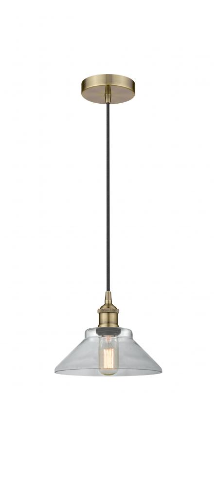 Orwell - 1 Light - 8 inch - Antique Brass - Cord hung - Mini Pendant