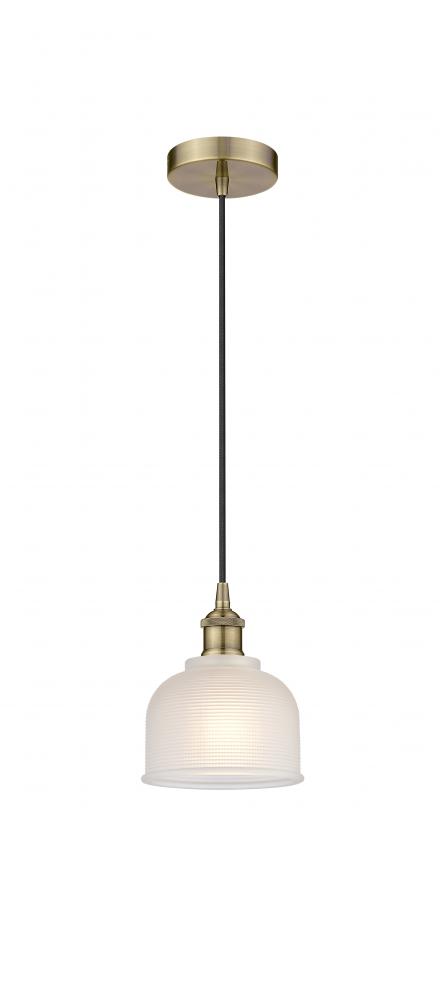 Dayton - 1 Light - 6 inch - Antique Brass - Cord hung - Mini Pendant