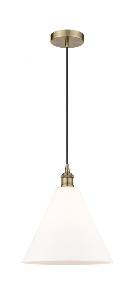 Berkshire - 1 Light - 12 inch - Antique Brass - Mini Pendant