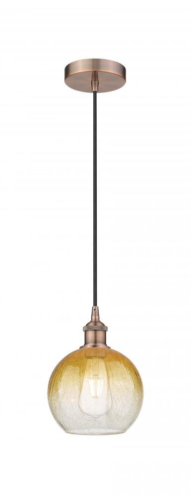 Brookhaven Globe - 1 Light - 8 inch - Antique Copper - Cord hung - Mini Pendant