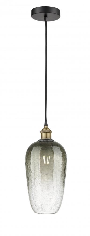Brookhaven Flute - 1 Light - 7 inch - Black Antique Brass - Cord hung - Mini Pendant