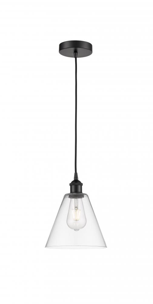 Berkshire - 1 Light - 8 inch - Matte Black - Cord hung - Mini Pendant