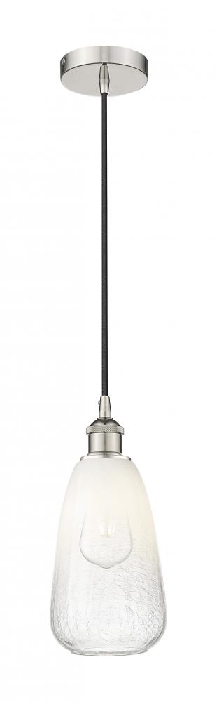 Brookhaven Almond - 1 Light - 6 inch - Polished Nickel - Cord hung - Mini Pendant